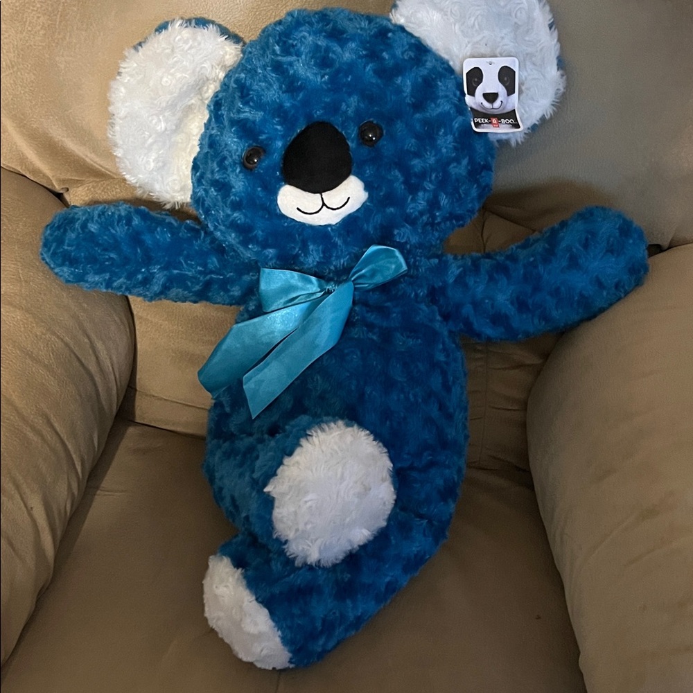 Blue Plush Koala Teddy with Satin Bow